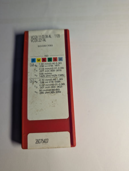 Plaquette VCGX 110304 AL 110S