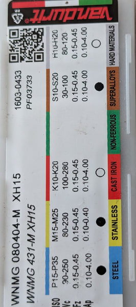 Plaquette WNMG 080404 XH15